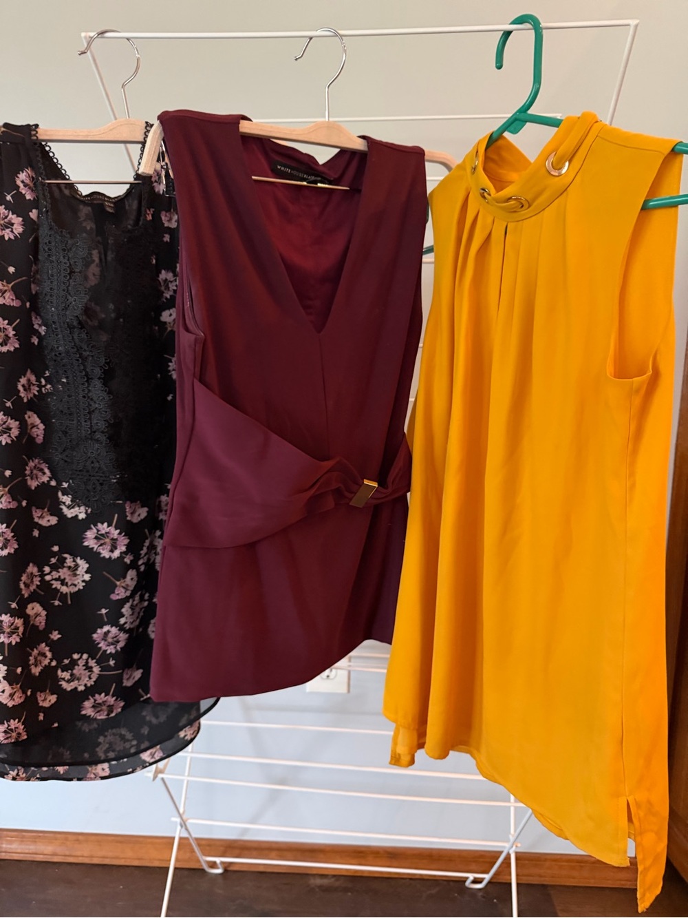 Sleeveless Burgundy Twist-Front Top - Brand: White House Black Market